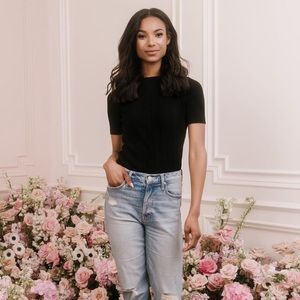 NWT Rachel Parcell Ribbed Crew Neck Top - Small